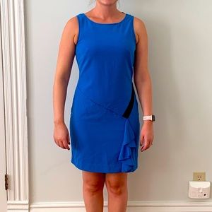 Blue dress with ruffle detail